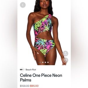Beach Riot Celine One Piece Neon Palms *NWT*